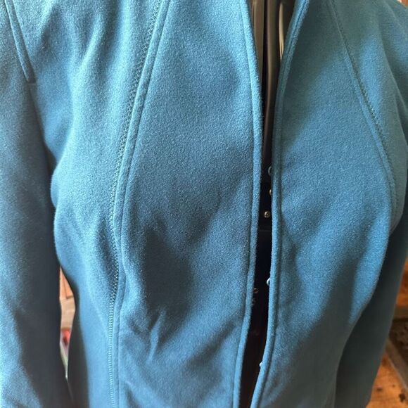 Chicos elevated basic blue collarless 2/L business casual blazer - Picture 2 of 4